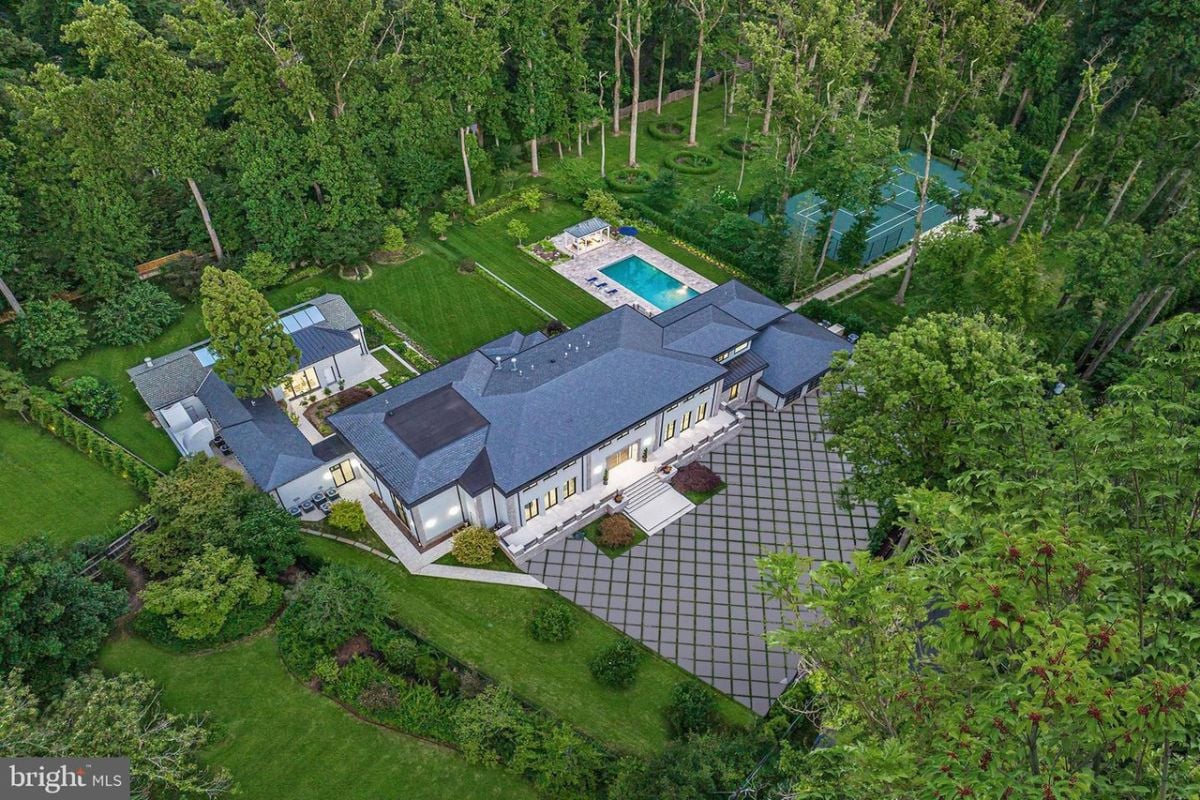 Aerial view of the estate.