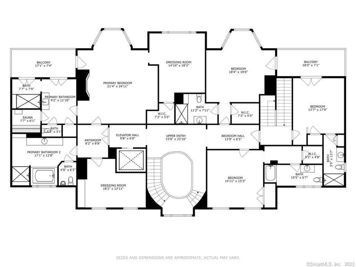 Second-level floor plan