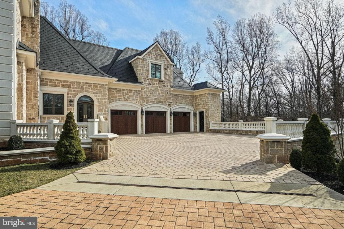 Mansion's huge three door garage.
