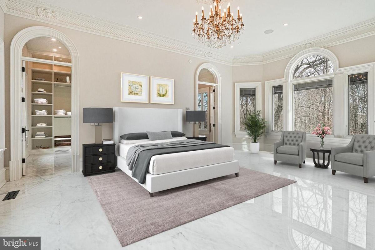 Spacious modern master bedroom.