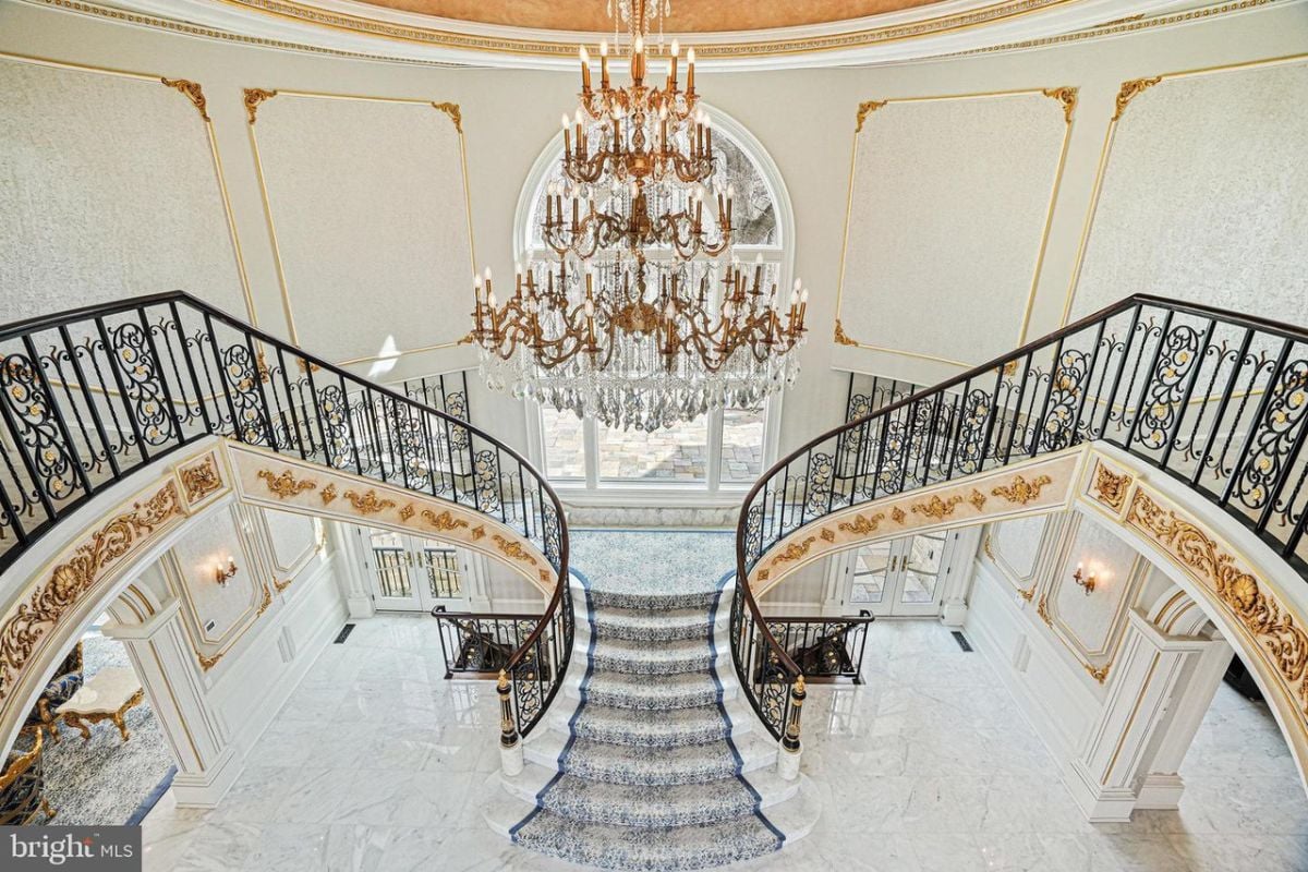 The staircase leading to the second floor.