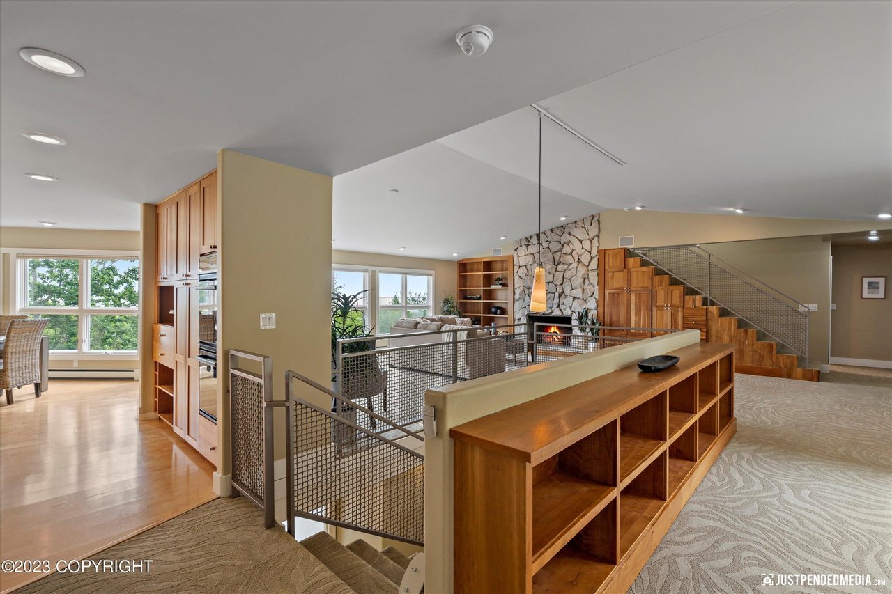 A view of living room and dining area.