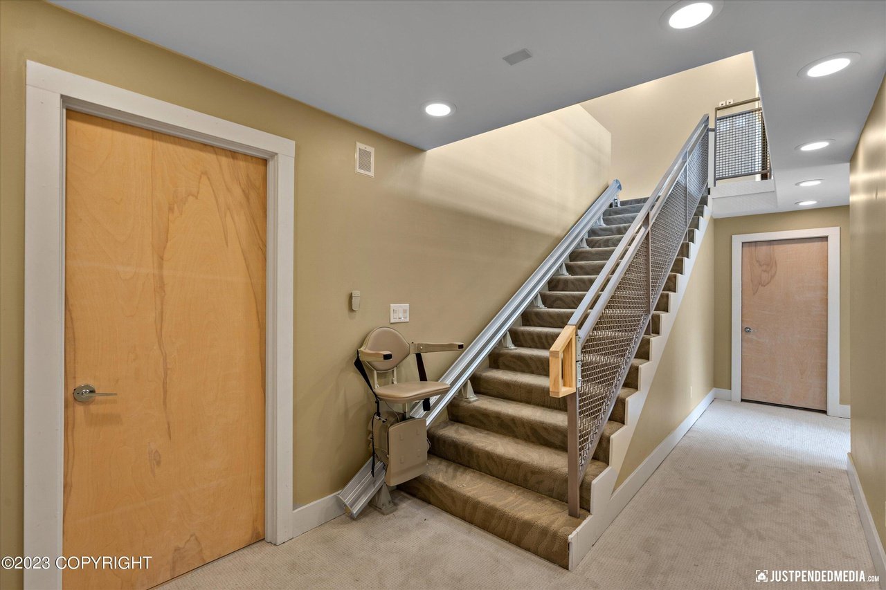 Staircase leading to a second floor.
