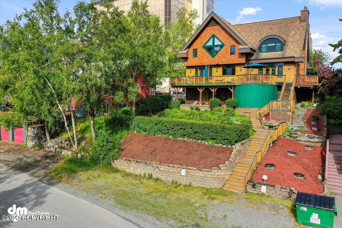 Backyard view of the house.