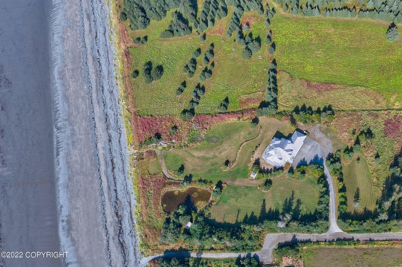 Top aerial view of the house.