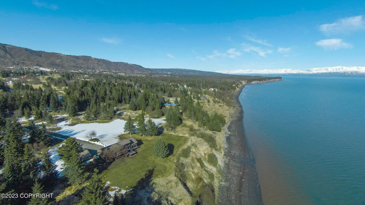 Aerial view of the property.