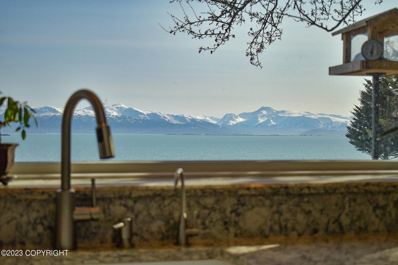 A view of the mountains from the kitchen.