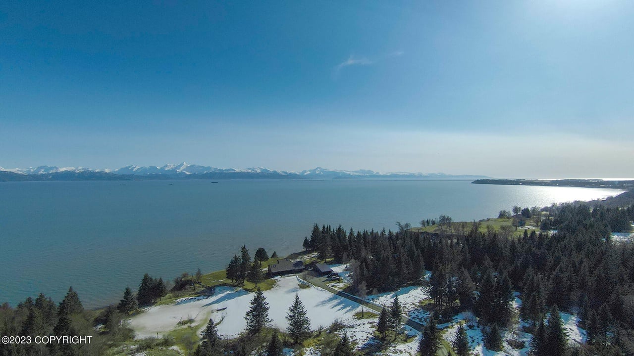 Aerial view of the property.