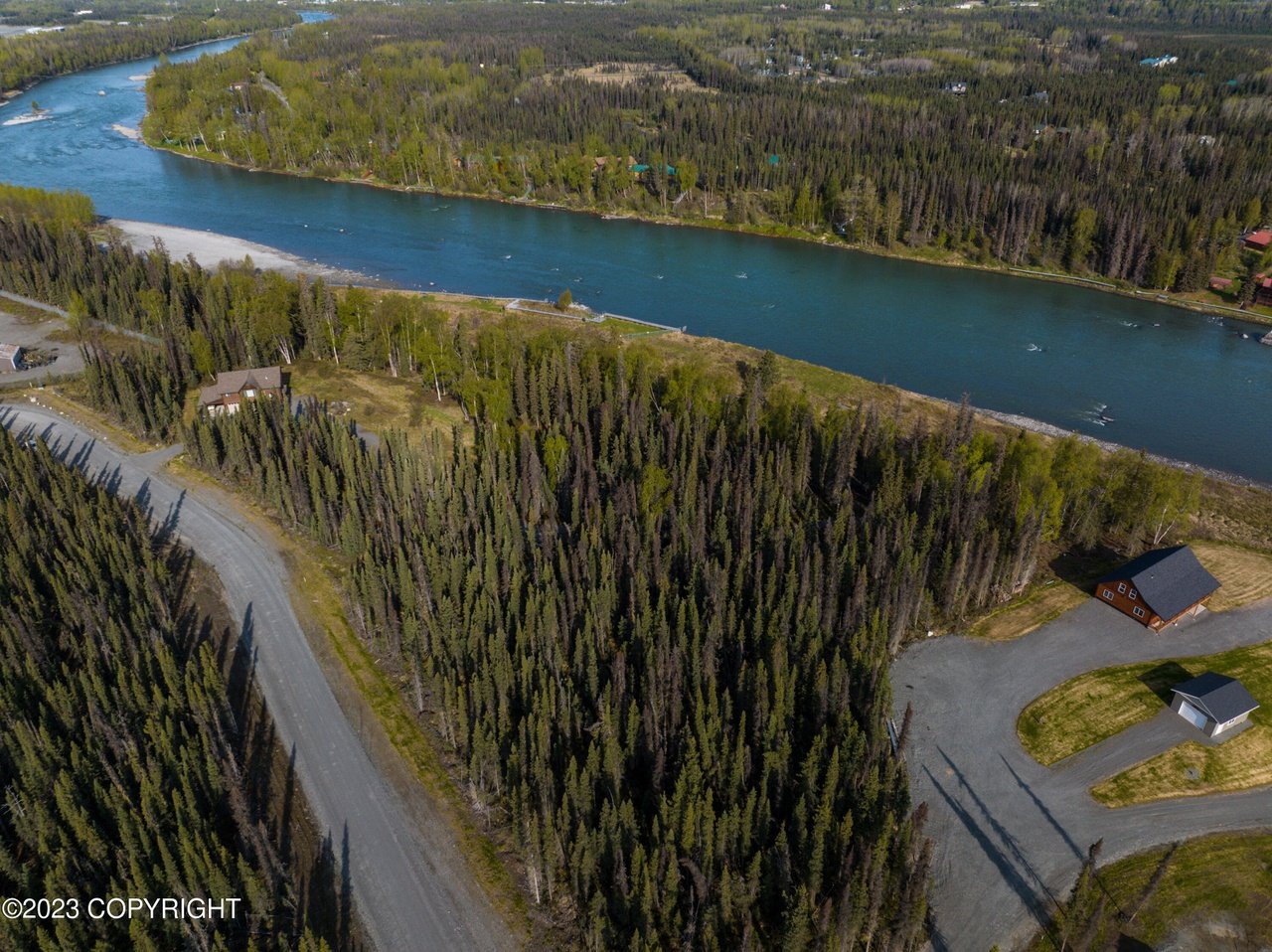 Aerial view of the property.
