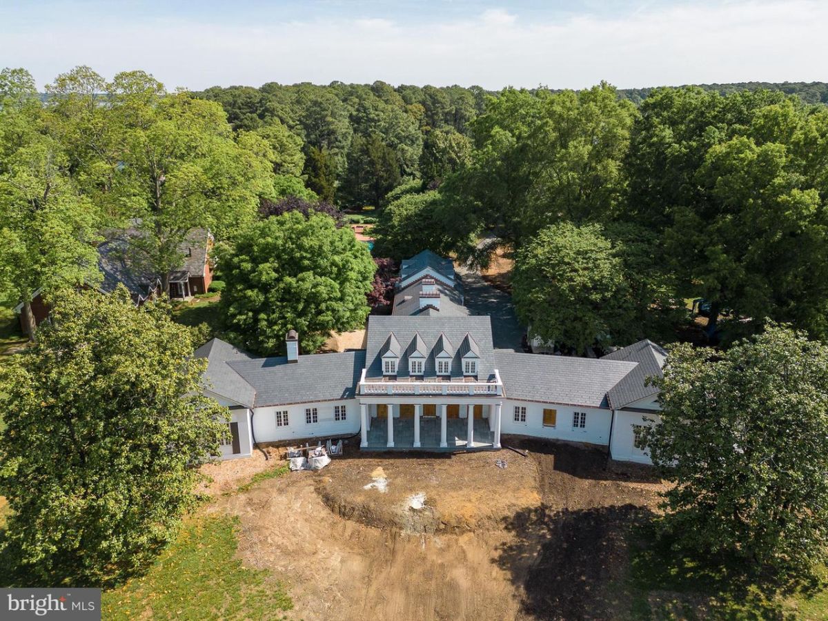 Aerial view of the house.