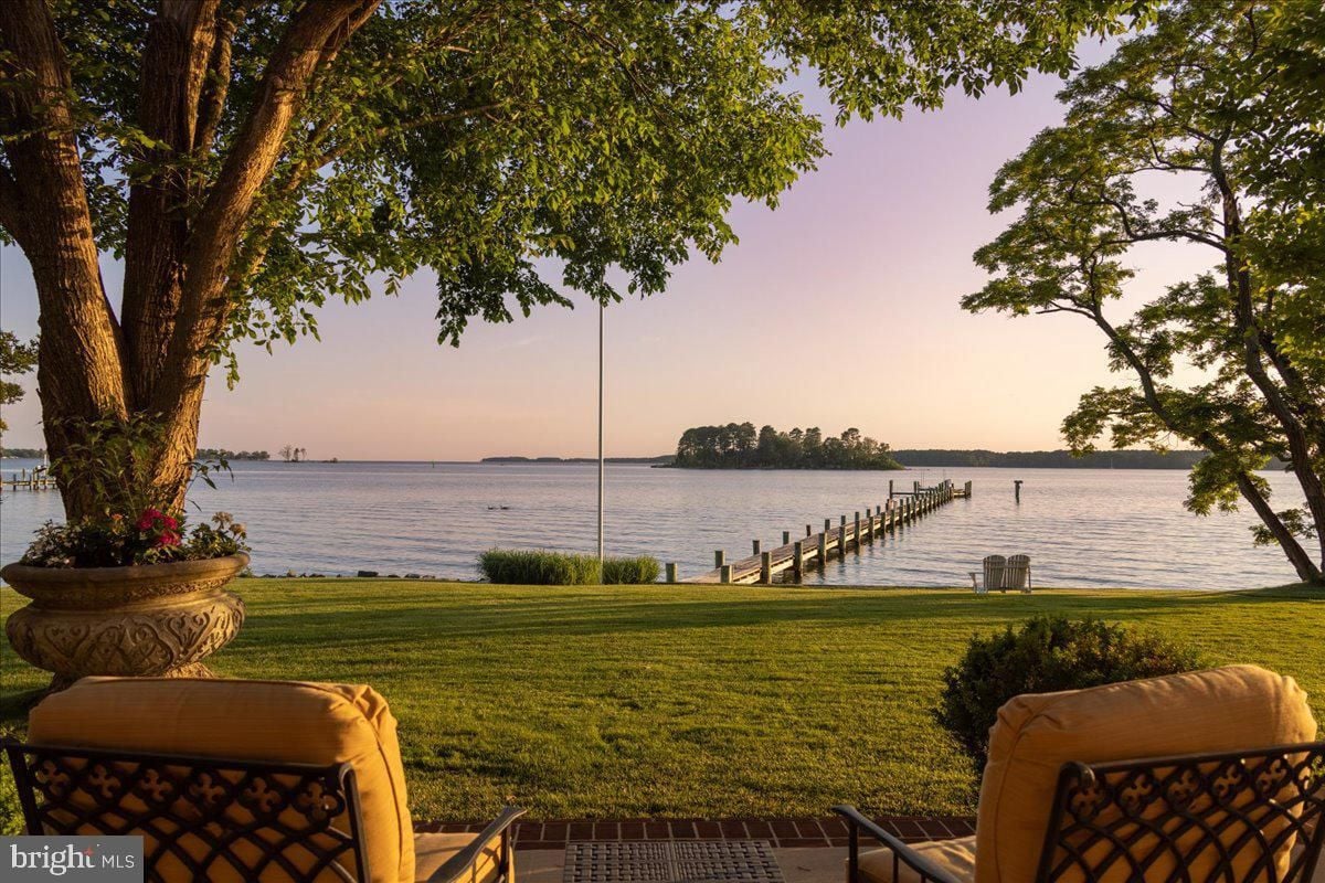 A view of the lake from the deck of the house.