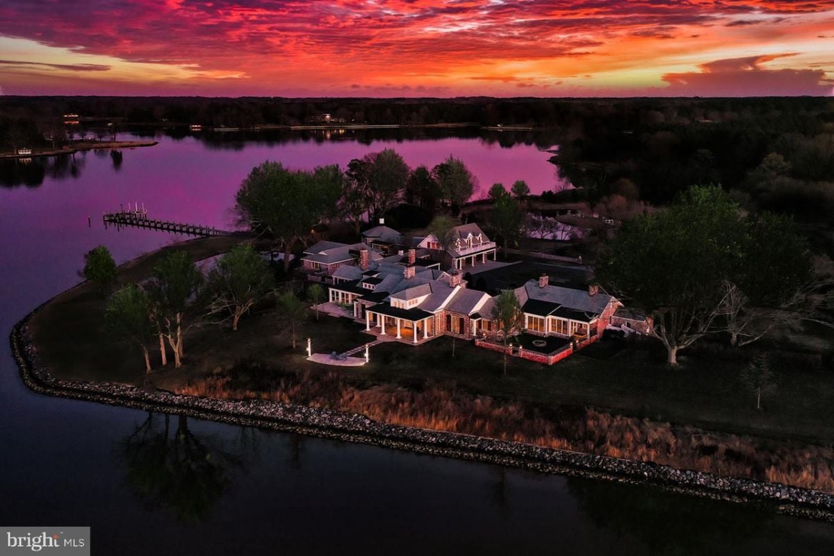 Aerial view of the house.