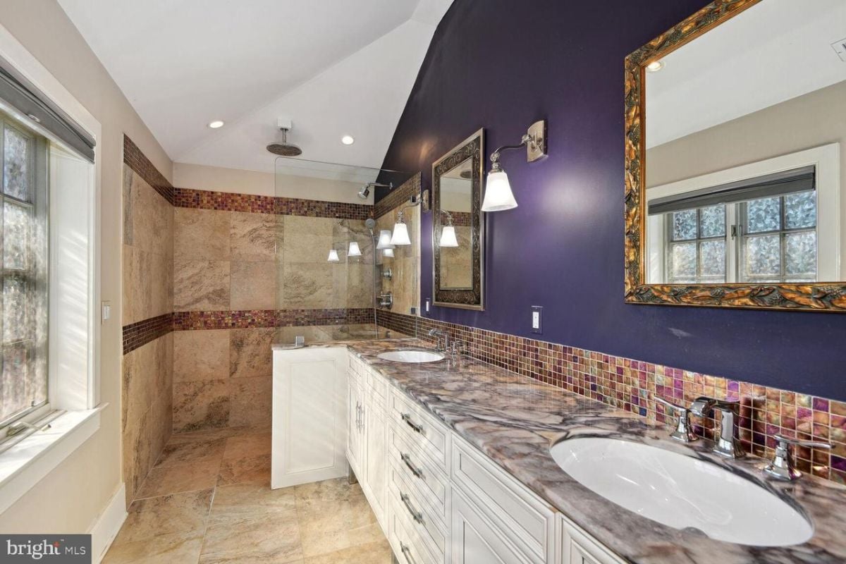 Bathroom with shower.