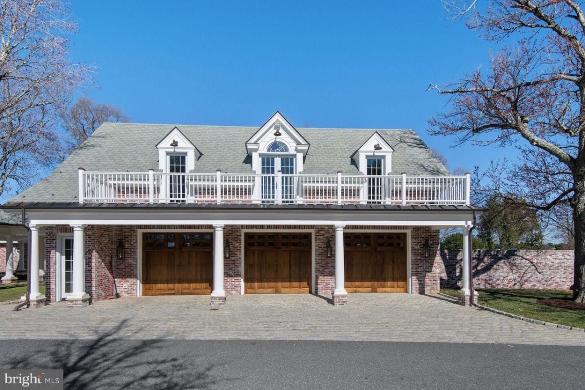 A three car garage.
