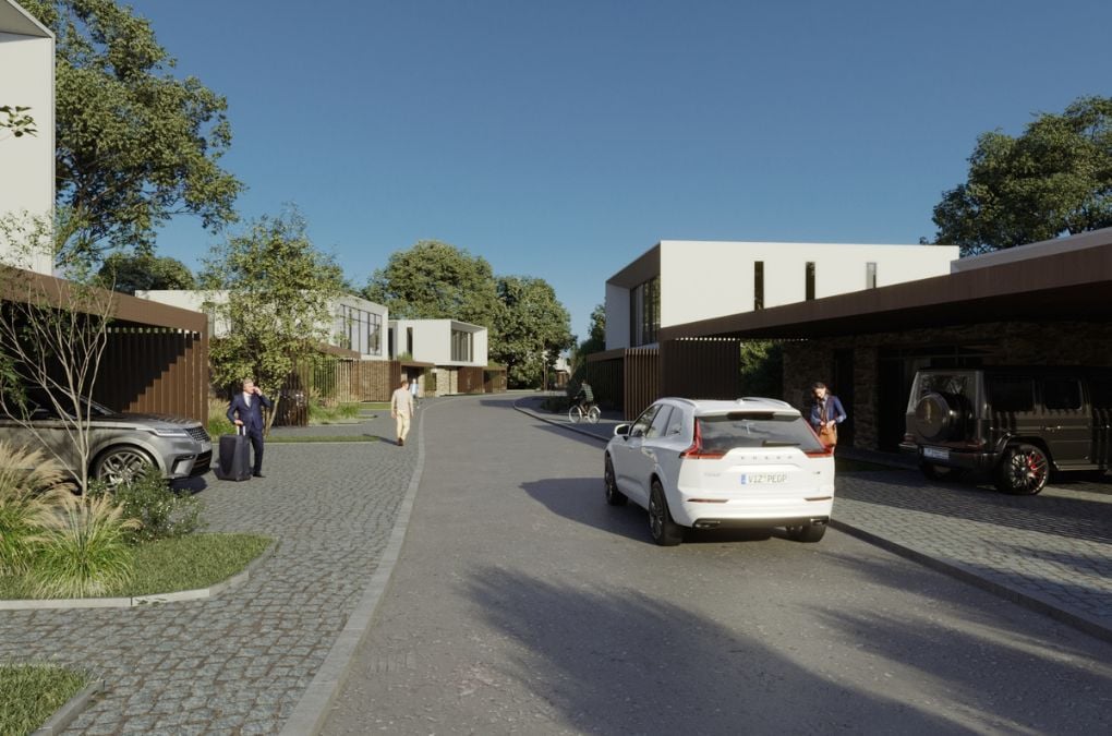 An asphalt driveway