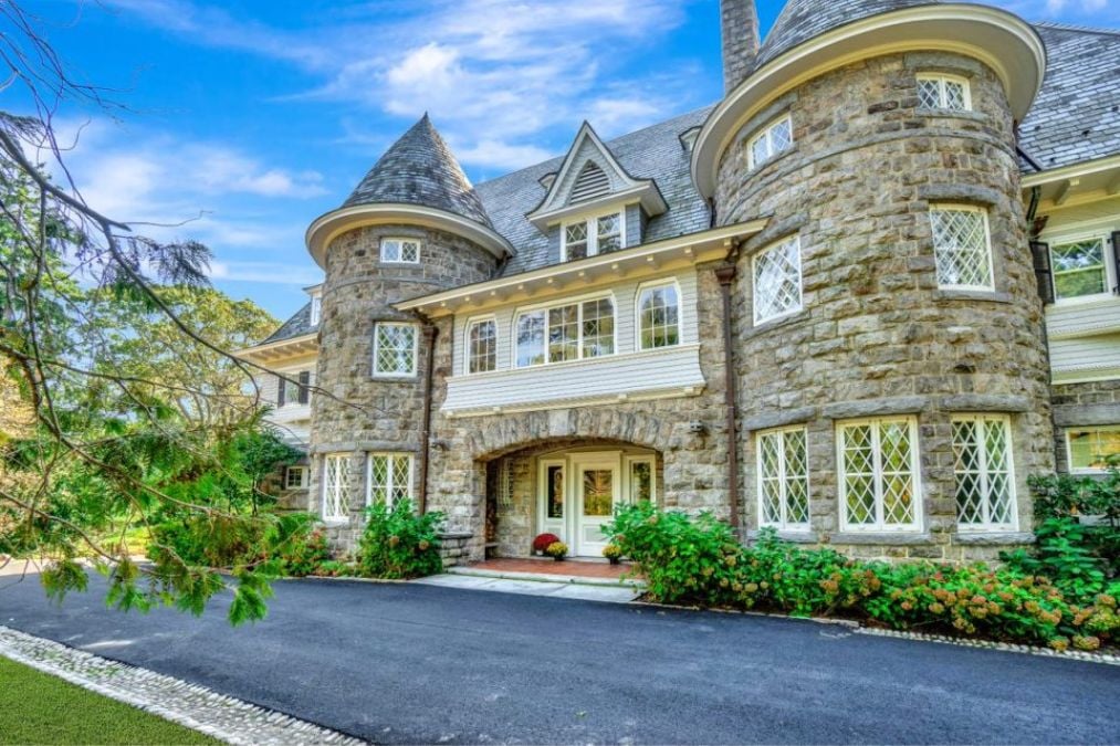 Exterior shot of New England Mansion