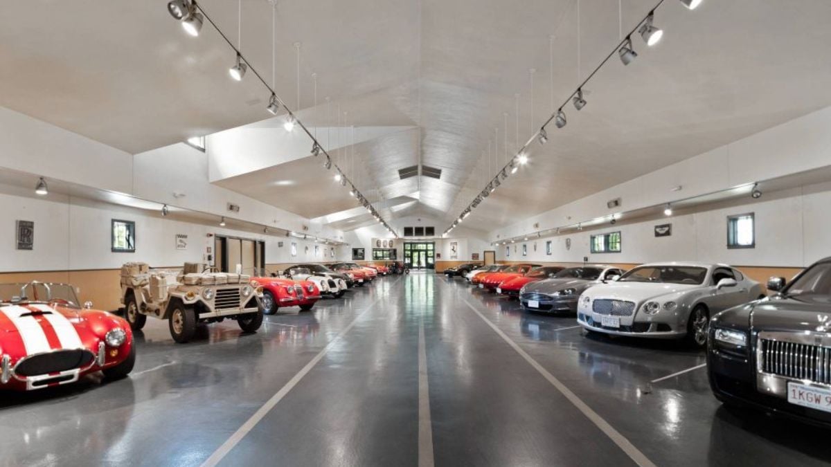 A massive garage housed Kitteridge's luxury car collection.