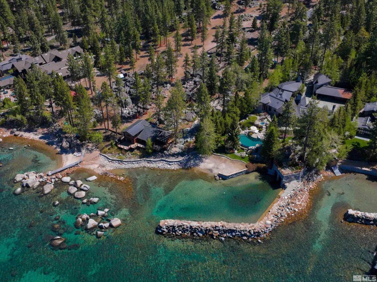 Aerial view of the property.