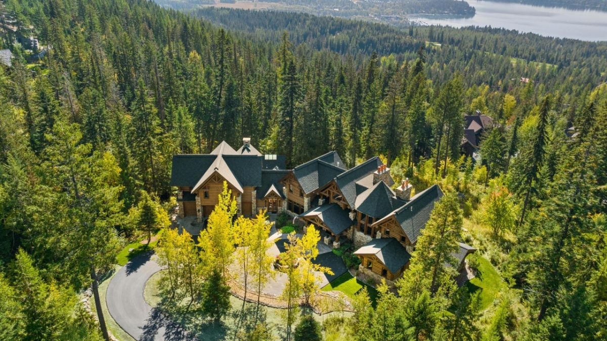 Aerial view of the property.