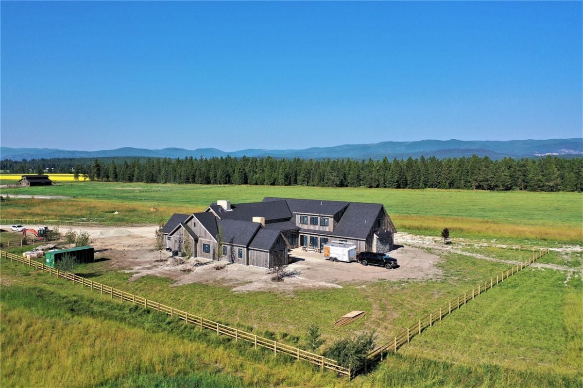 Aerial view of the property.