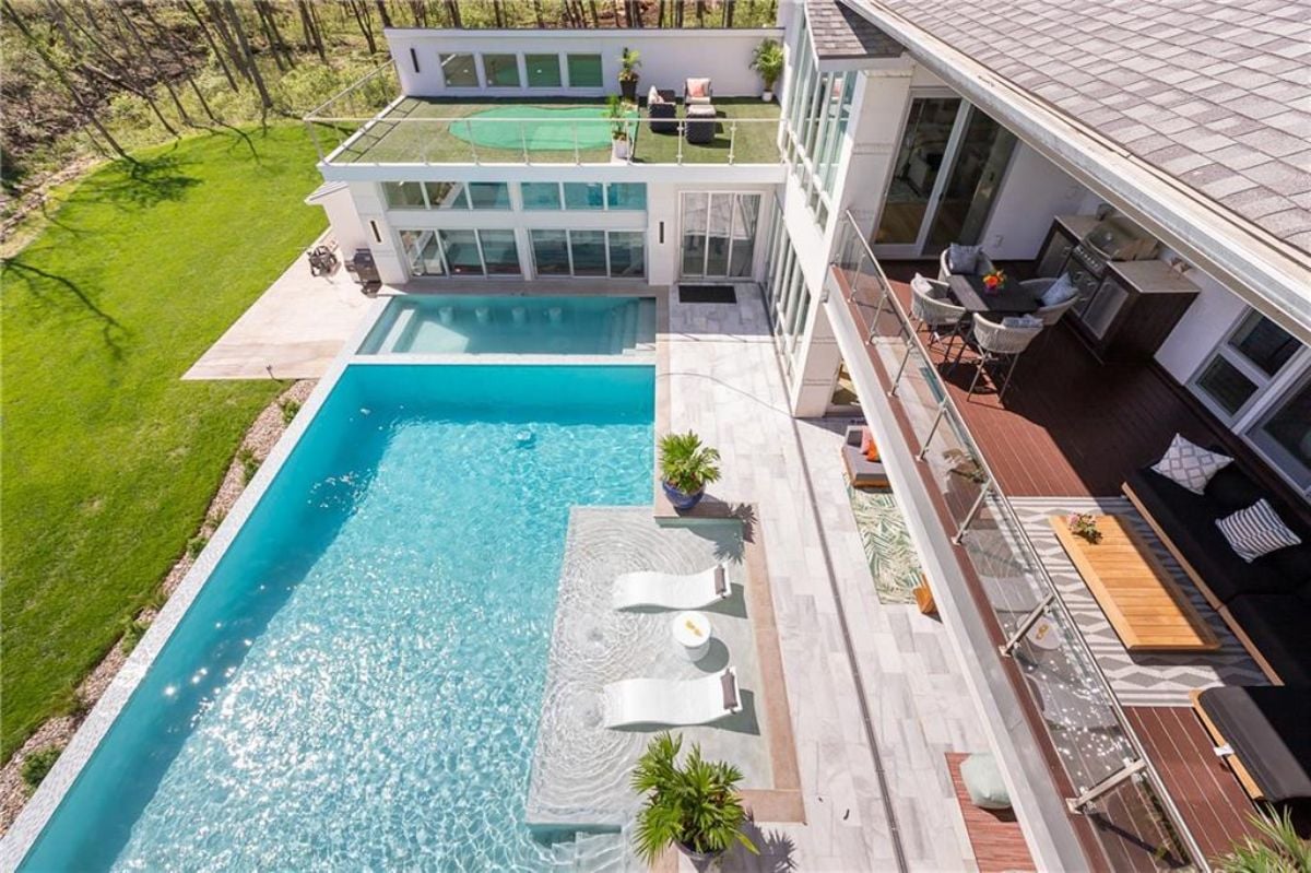 Aerial pool view
