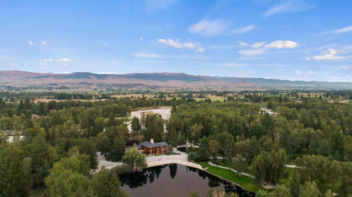 Aerial view of the property.