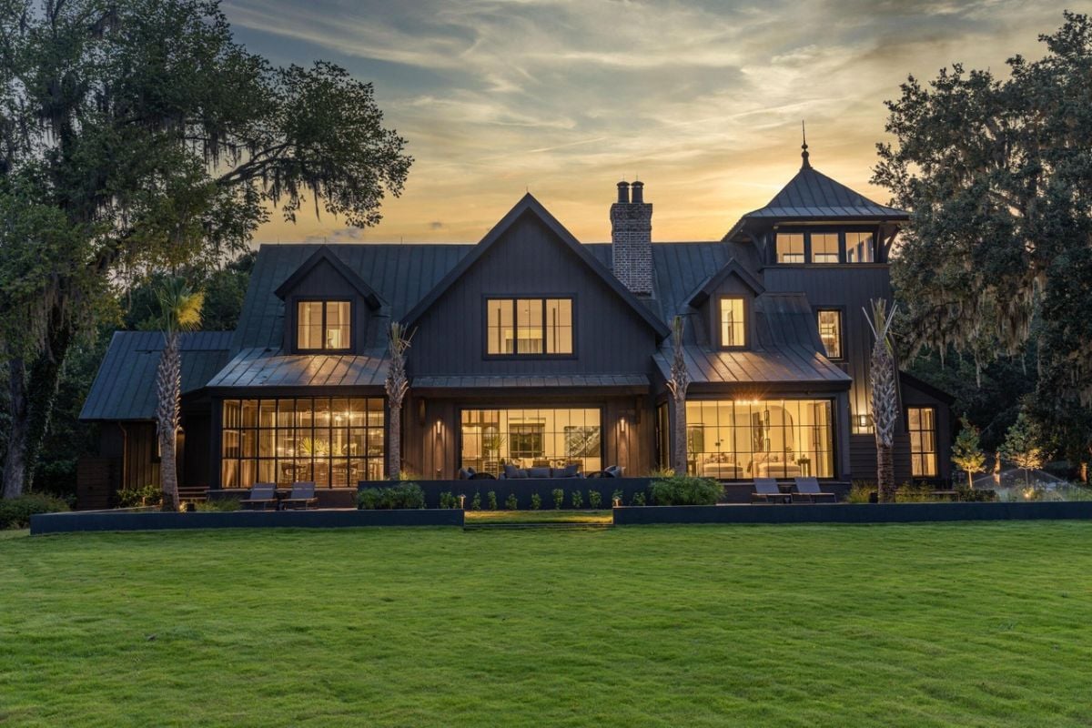 Rear view of the 9,286 Sq. Ft. Mansion in Johns Island, SC.