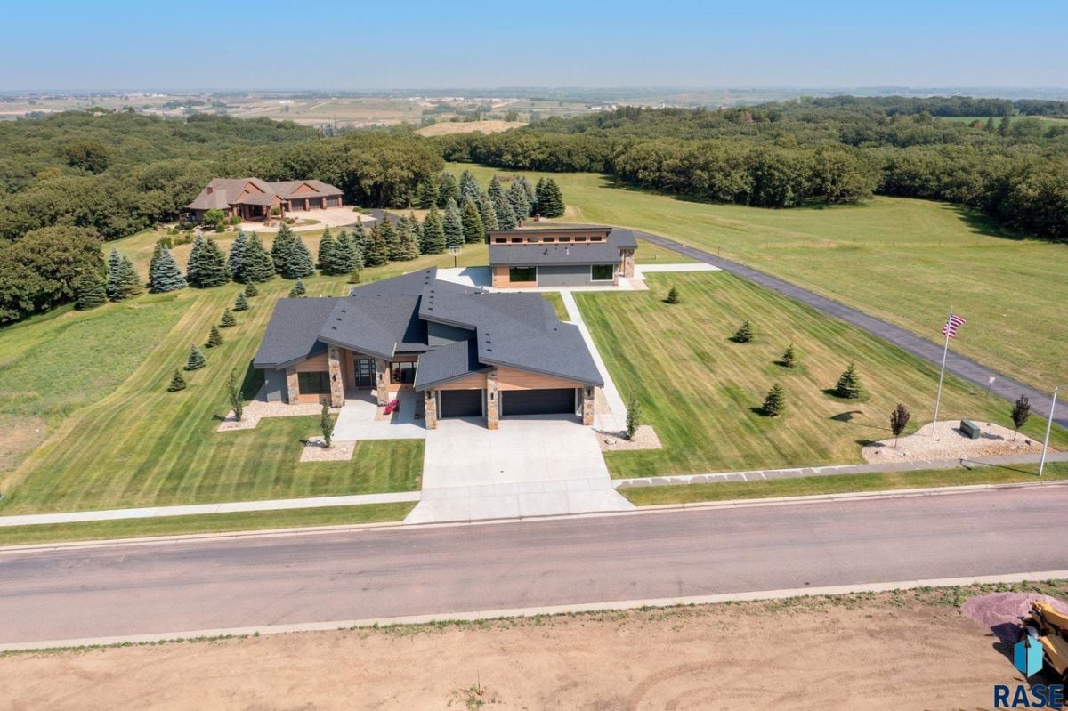 Aerial view of the property.