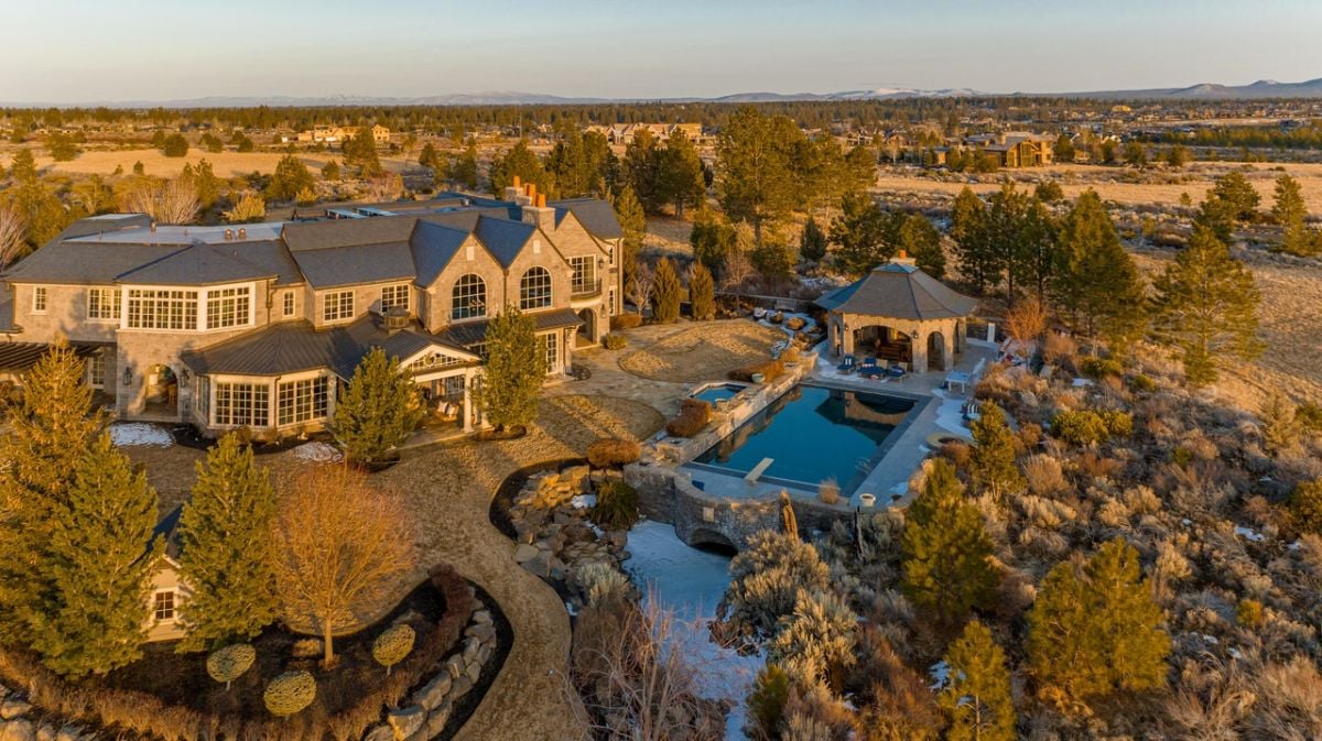 Aerial view of the property.
