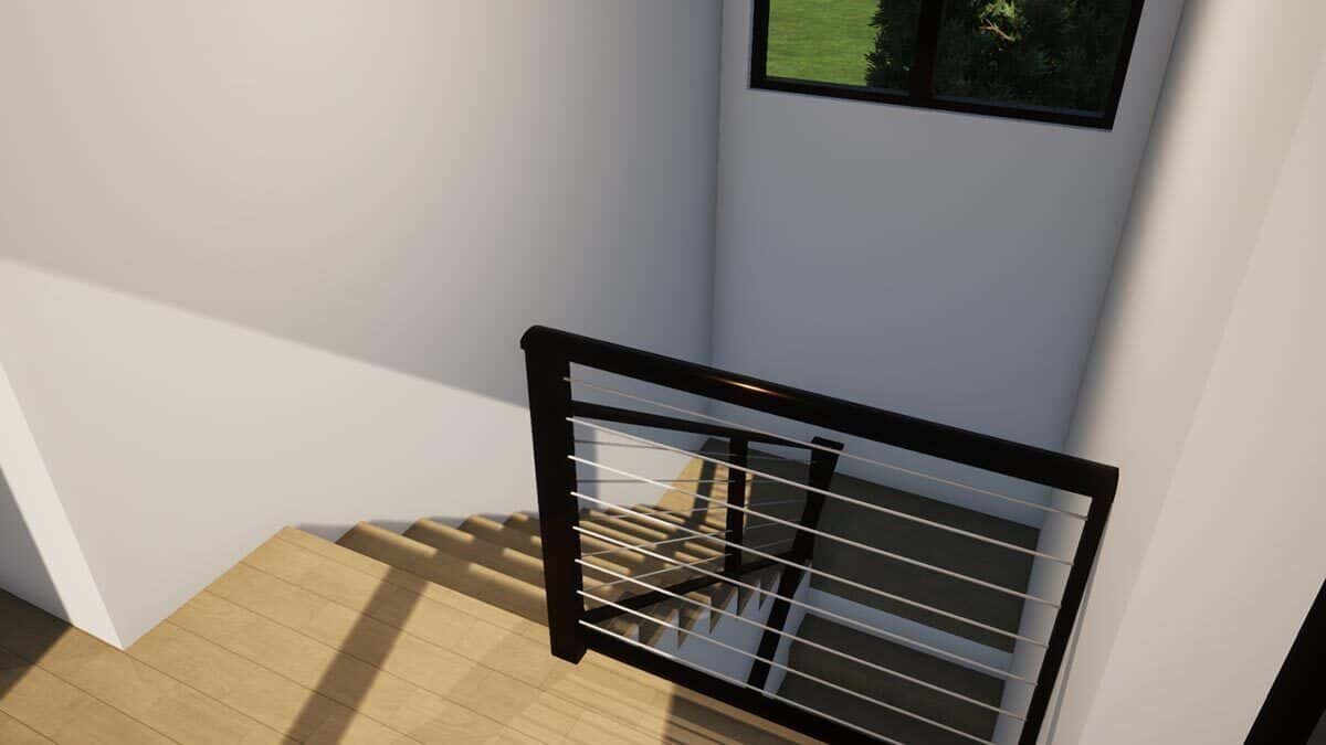 Stairs leading to the upstairs bedrooms.