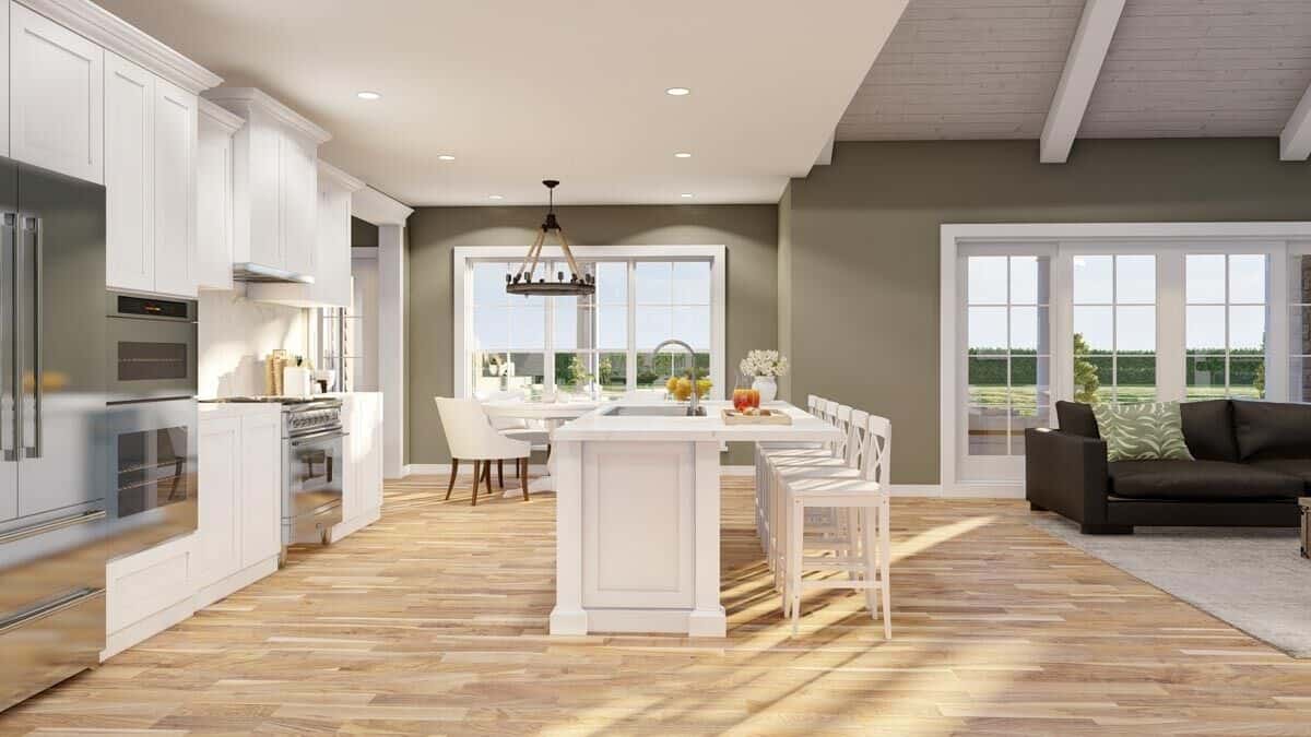 The kitchen opens right into the great room and breakfast nook.