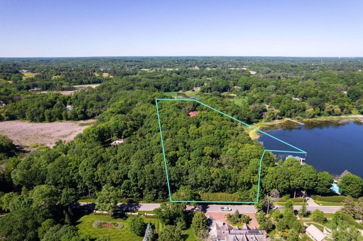 Land area of the property near the lake.
