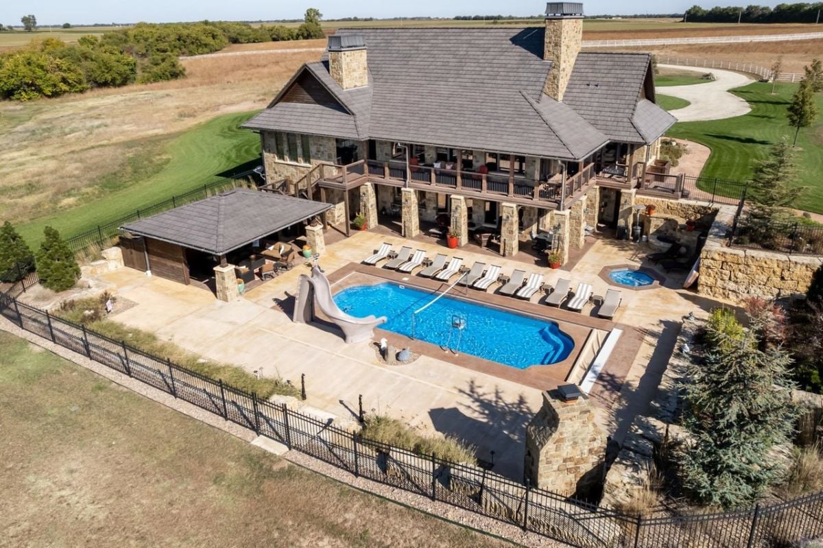 Aerial view of the pool