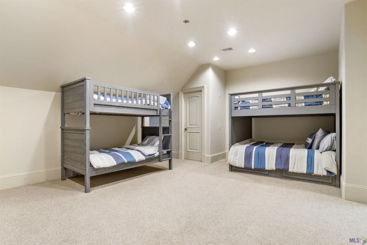 A double decks in the bedroom.