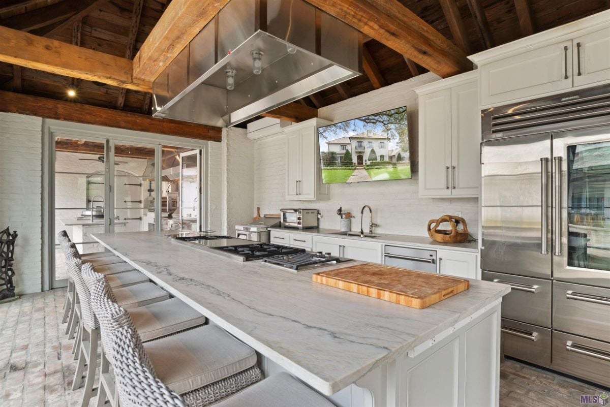 Kitchen in the pool house.