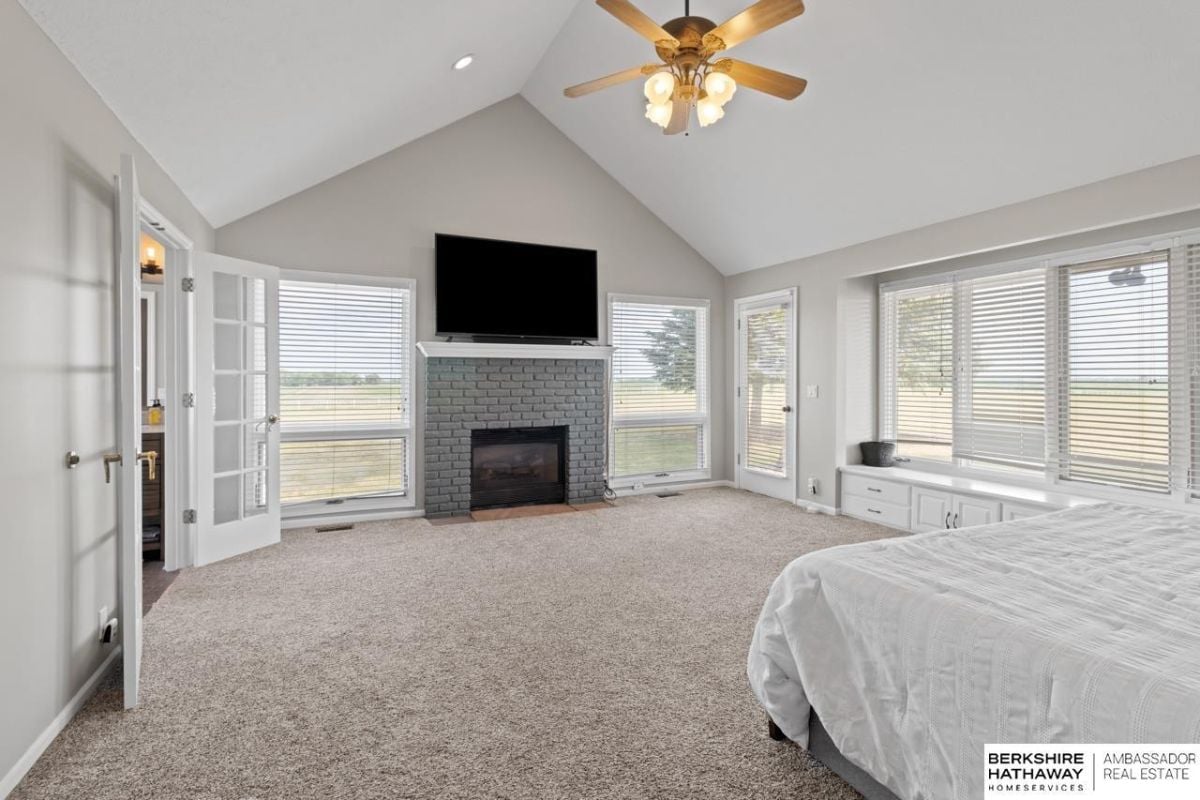 Master's bedroom's fireplace.