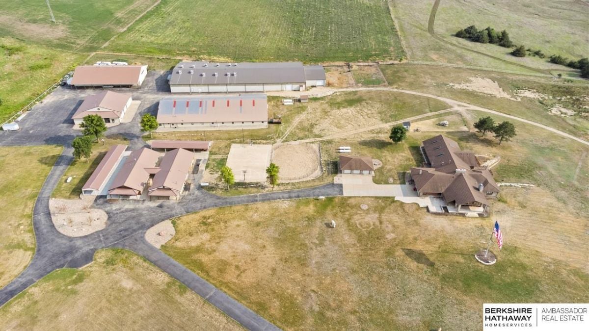 Aerial view of the entire property.