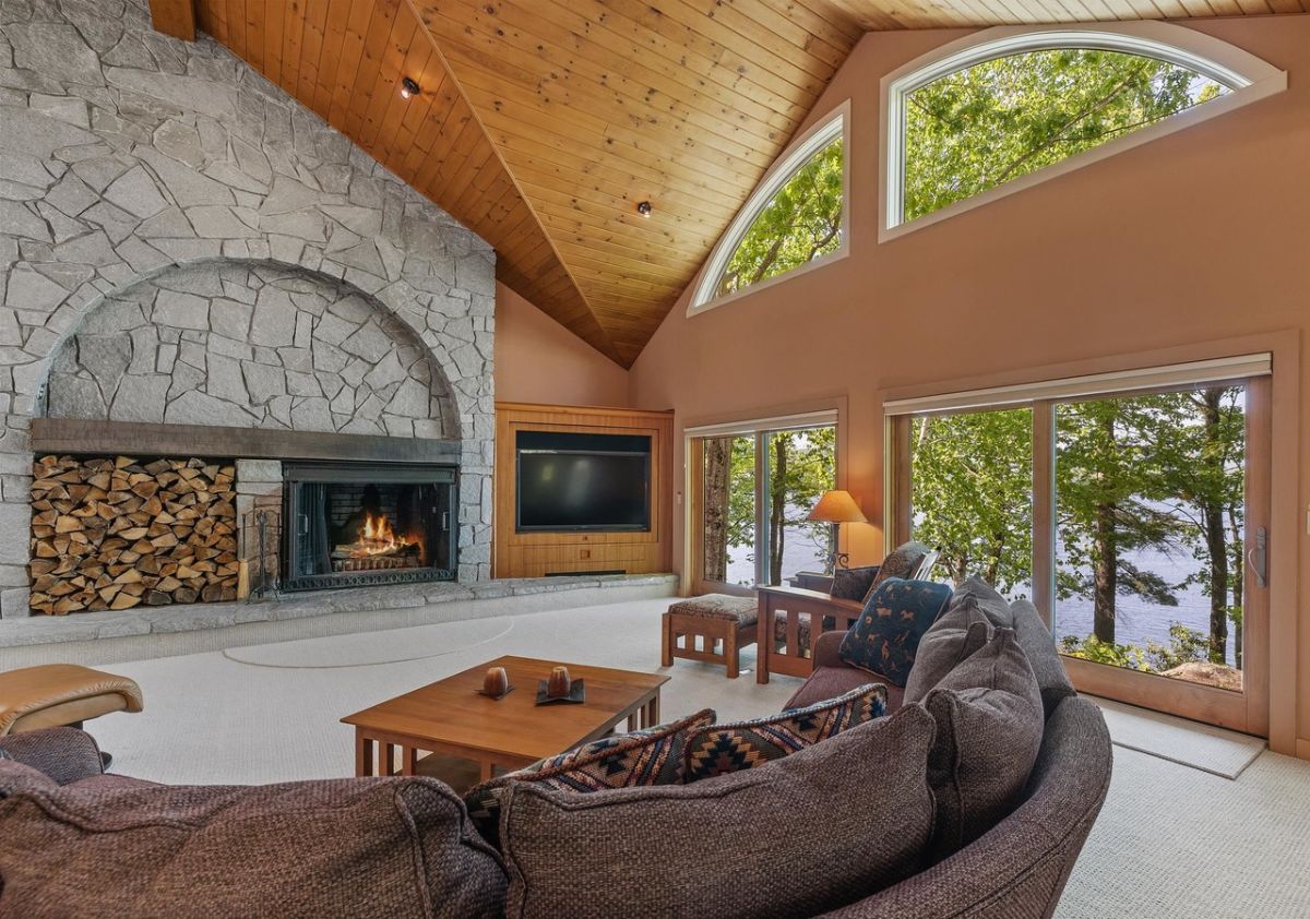 Living room's fireplace