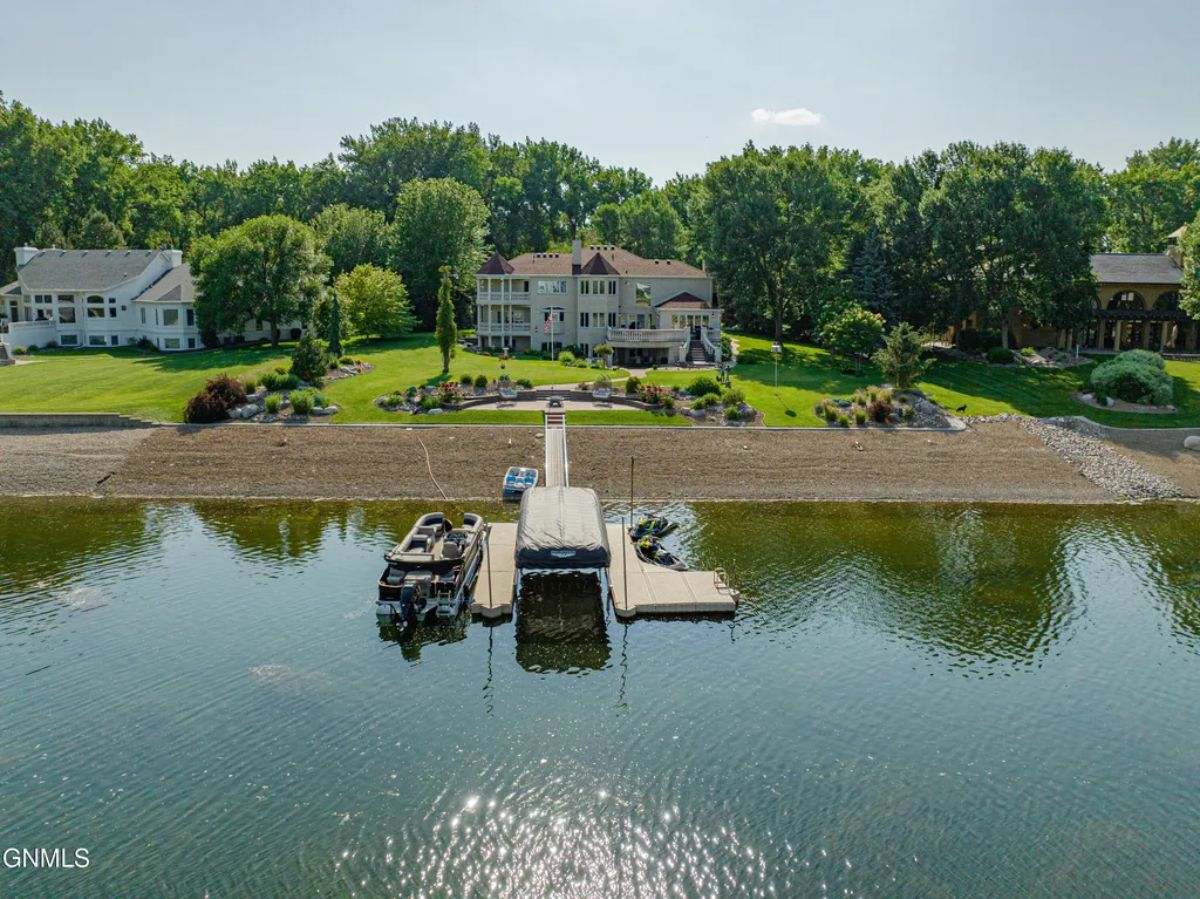 Aerial view of the boat dock.