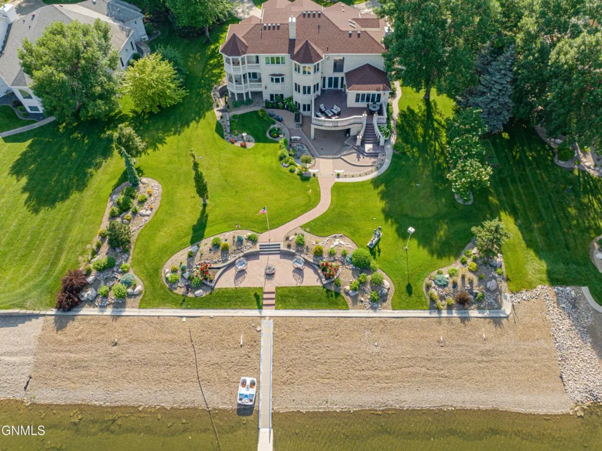 Aerial waterfront view.