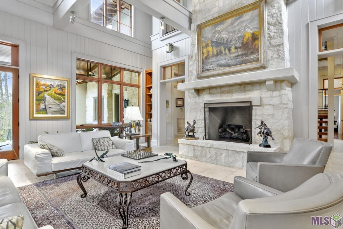 Fireplace in the living room.