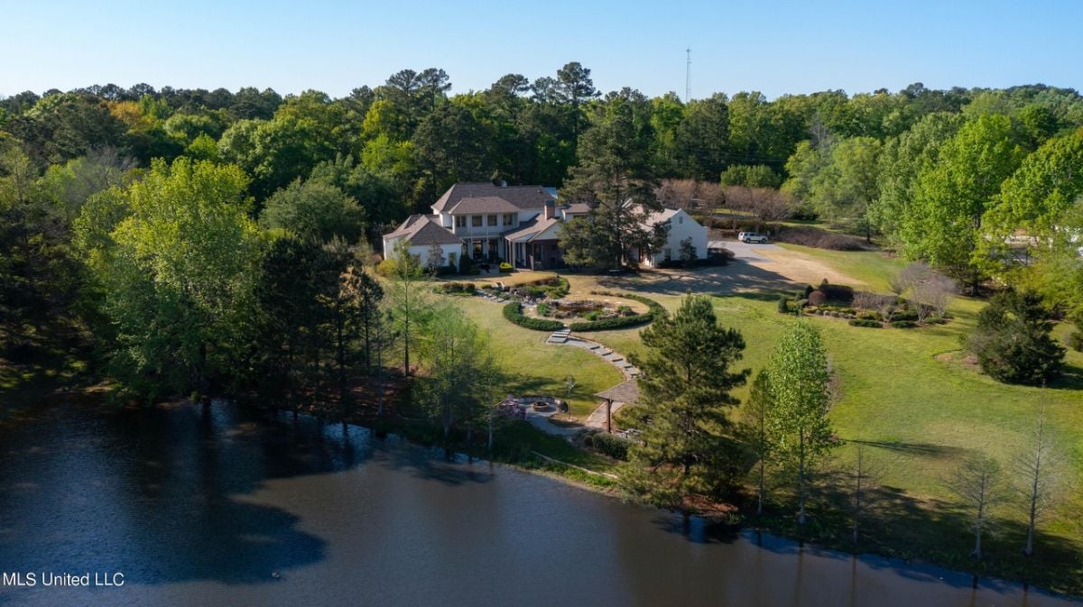 Lakefront mansion