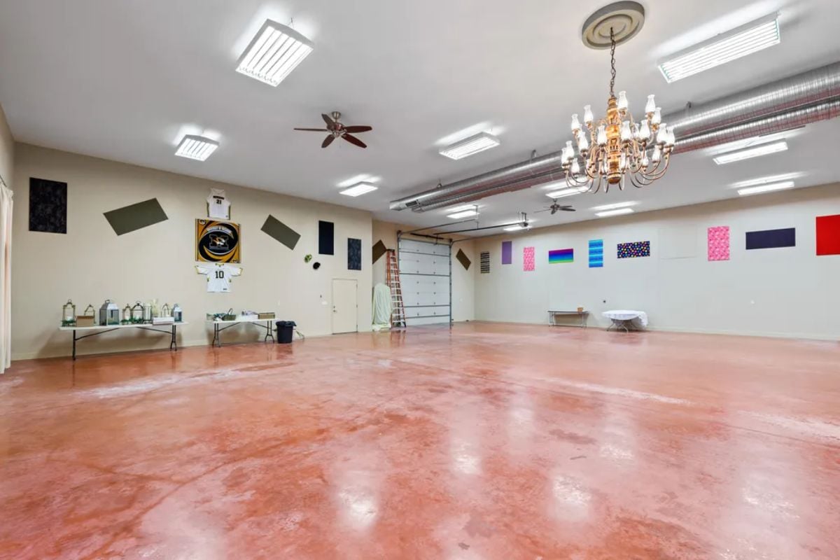 Inside party barn