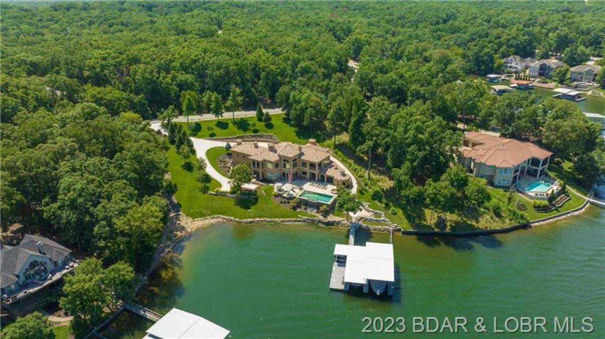 Aerial view of the property.