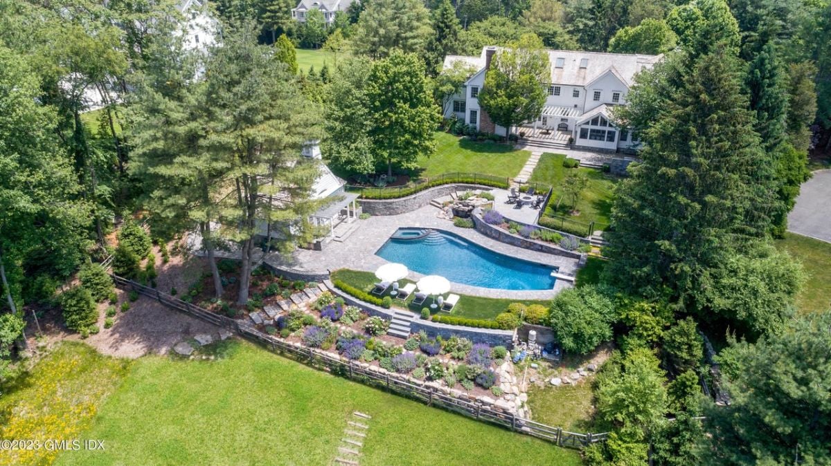 Aerial view of the pool.