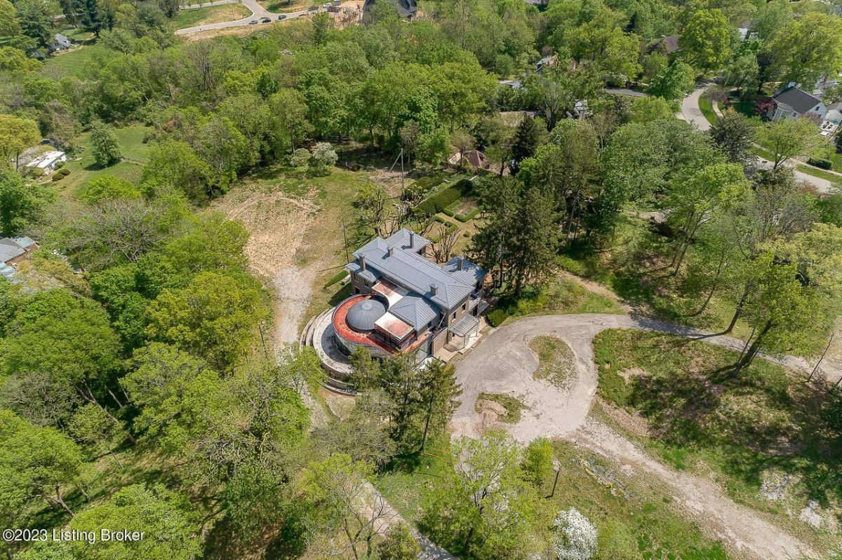 Mansion's aerial view.