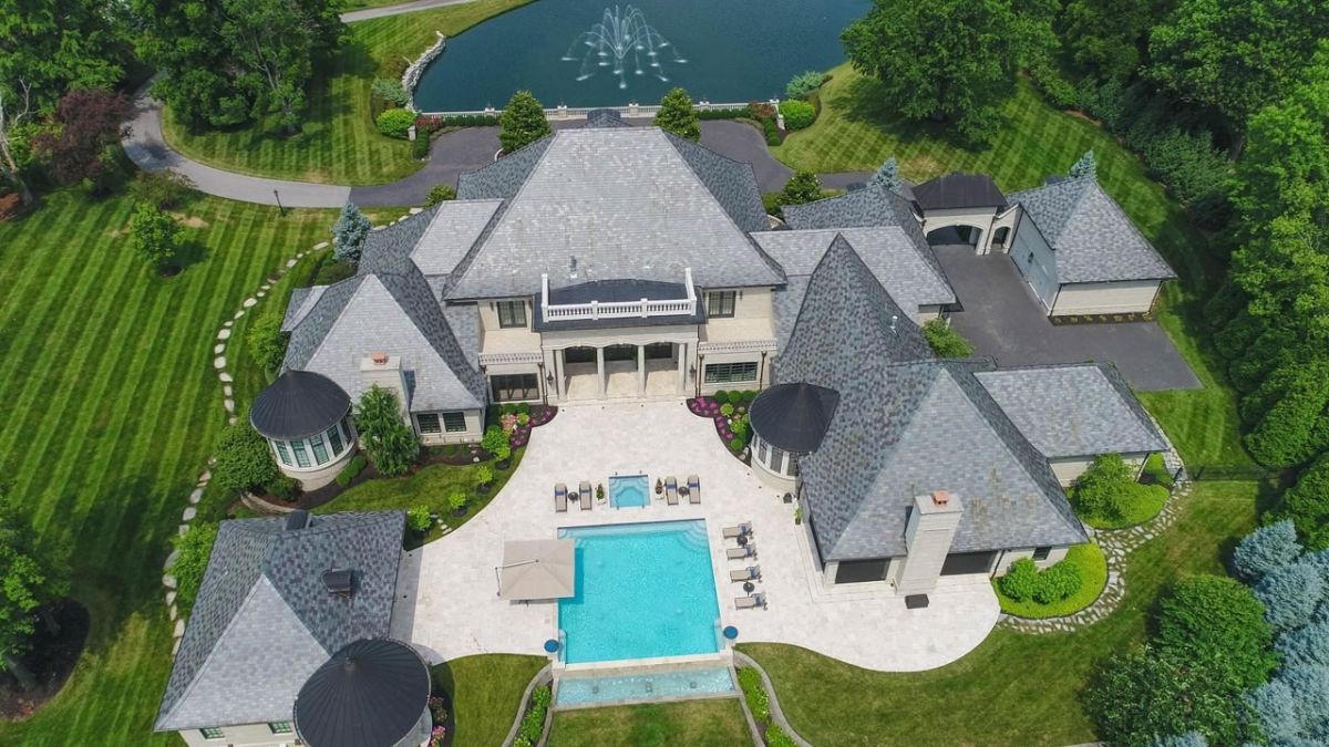 Aerial view of the pool