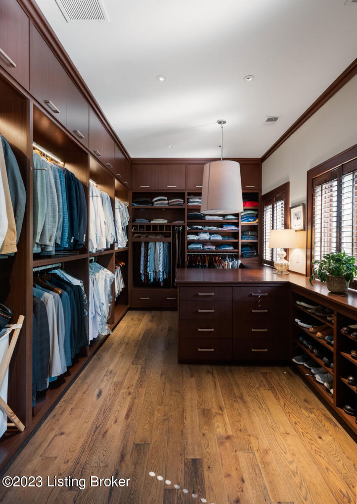 Walk-in closet for him.