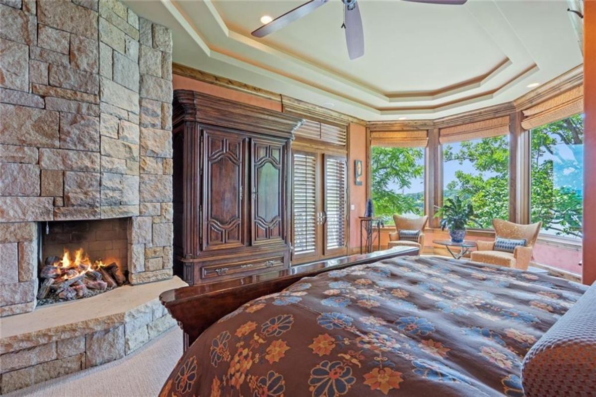 Bedroom's fireplace
