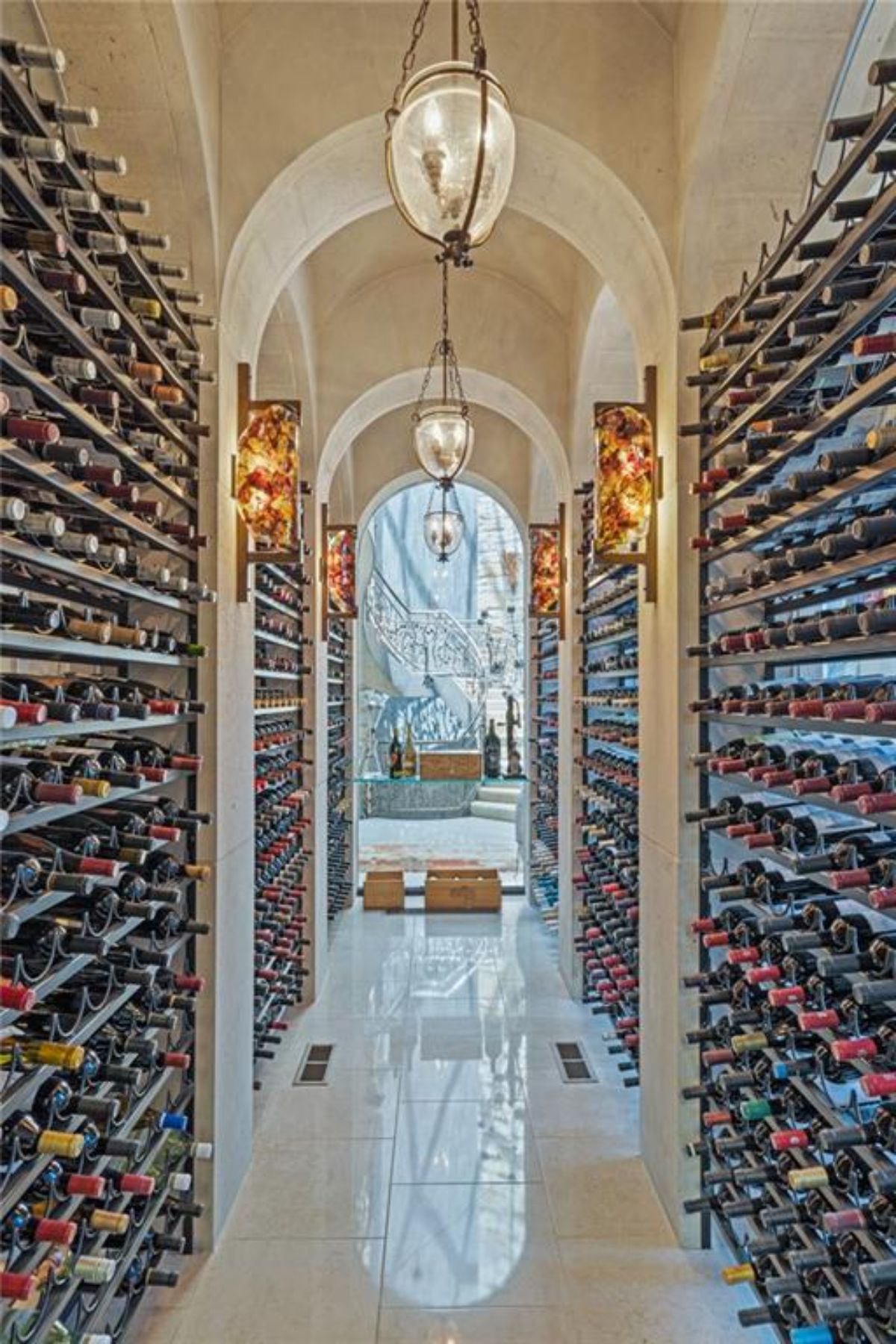 Wine cellar with 1000 bottles of wine.